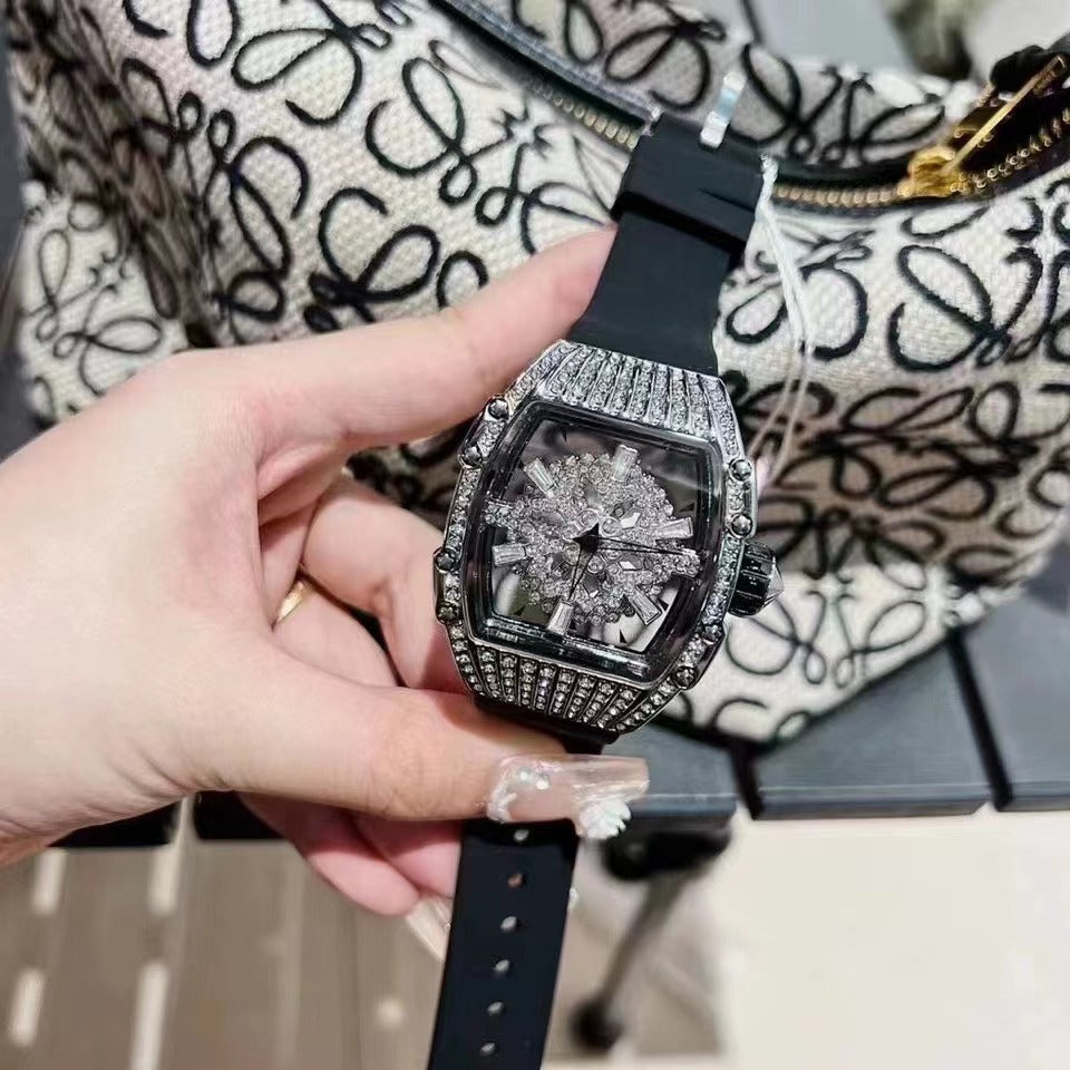 Hollow Full Diamond Luxury Women's Watch Silicone