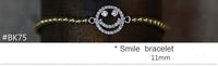 Heart Shaped Crystal Smiling Face Wrapped Gold Bracelet