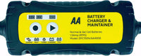 AA AA4956 Car Battery Charger Maintainer UK Plug Fully Automatic with Crocodile Clamps Eyelet Connectors as Used by AA Patrols,Black/Yellow,1.5 Amp 6 V/12 V - FoxMart™️ - AA Car Essentials
