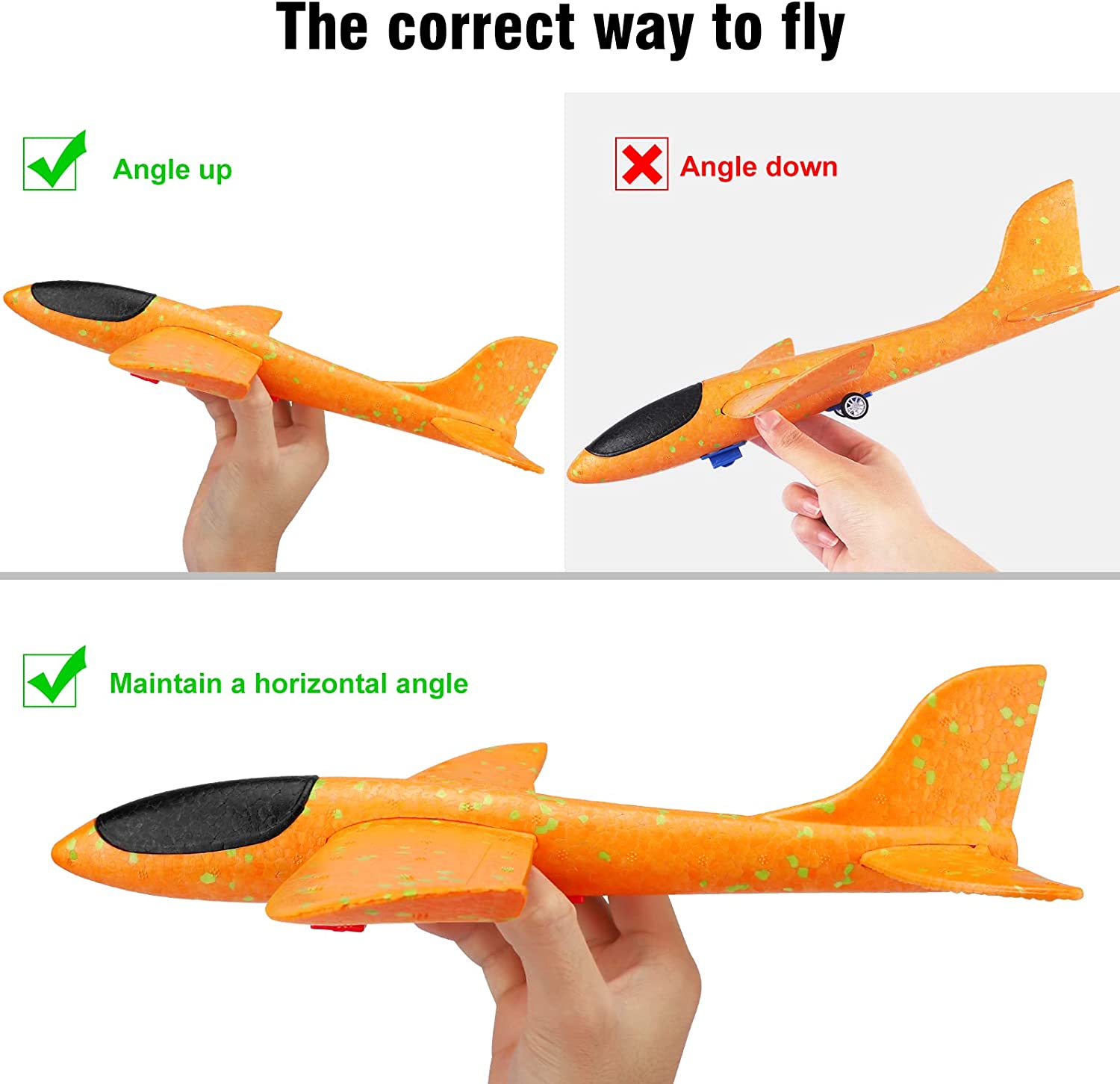 Airplane Launcher Toy, Foam Throwing Glider Plane with Catapult Gun, Indoor Outdoor Shooting Game for Kids Boys Girls Age 3-12,Flying Gadget Children Xmas Birthday Gift & Present Stocking Filler - FoxMart™️ - 36 months - 10 years