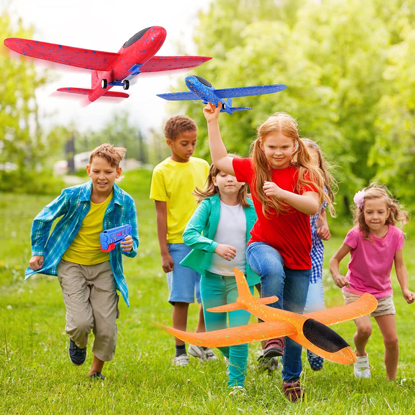 Airplane Launcher Toy, Foam Throwing Glider Plane with Catapult Gun, Indoor Outdoor Shooting Game for Kids Boys Girls Age 3-12,Flying Gadget Children Xmas Birthday Gift & Present Stocking Filler - FoxMart™️ - 36 months - 10 years