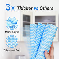 All Purpose Cloths | Disposable Cloths to Clean Surfaces | Blue Cloths | Disposable Cleaning Cloths for Kitchen, Bathroom, Window | Soft, Strong and Versatile, Highly Absorbent (KINGFISHER)Pack of 20 - FoxMart™️ - FoxMart™️