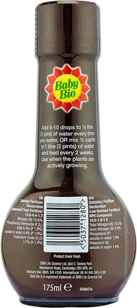 Baby Bio 5878844 Houseplant Food, 175Ml - Houseplant Fertiliser for Growing Vibrant and Healthy Plants - Easy to Use House Plant Care - Concentrate Plant Food - Indoor Use Plant Nutrition - FoxMart™️ - FoxMart™️