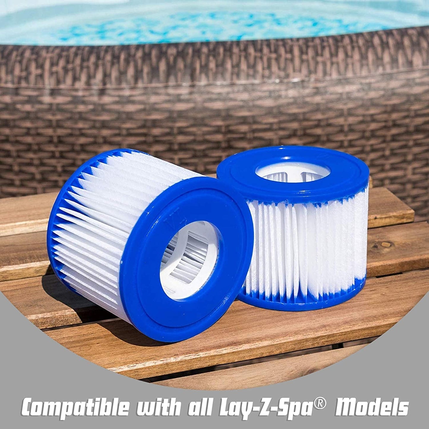 Bestway Lay-Z-Spa Hot Tub Filter Cartridge VI for All Lay-Z-Spa Models - 6 X Twin Pack (12 Filters) - FoxMart™️ - FoxMart™️