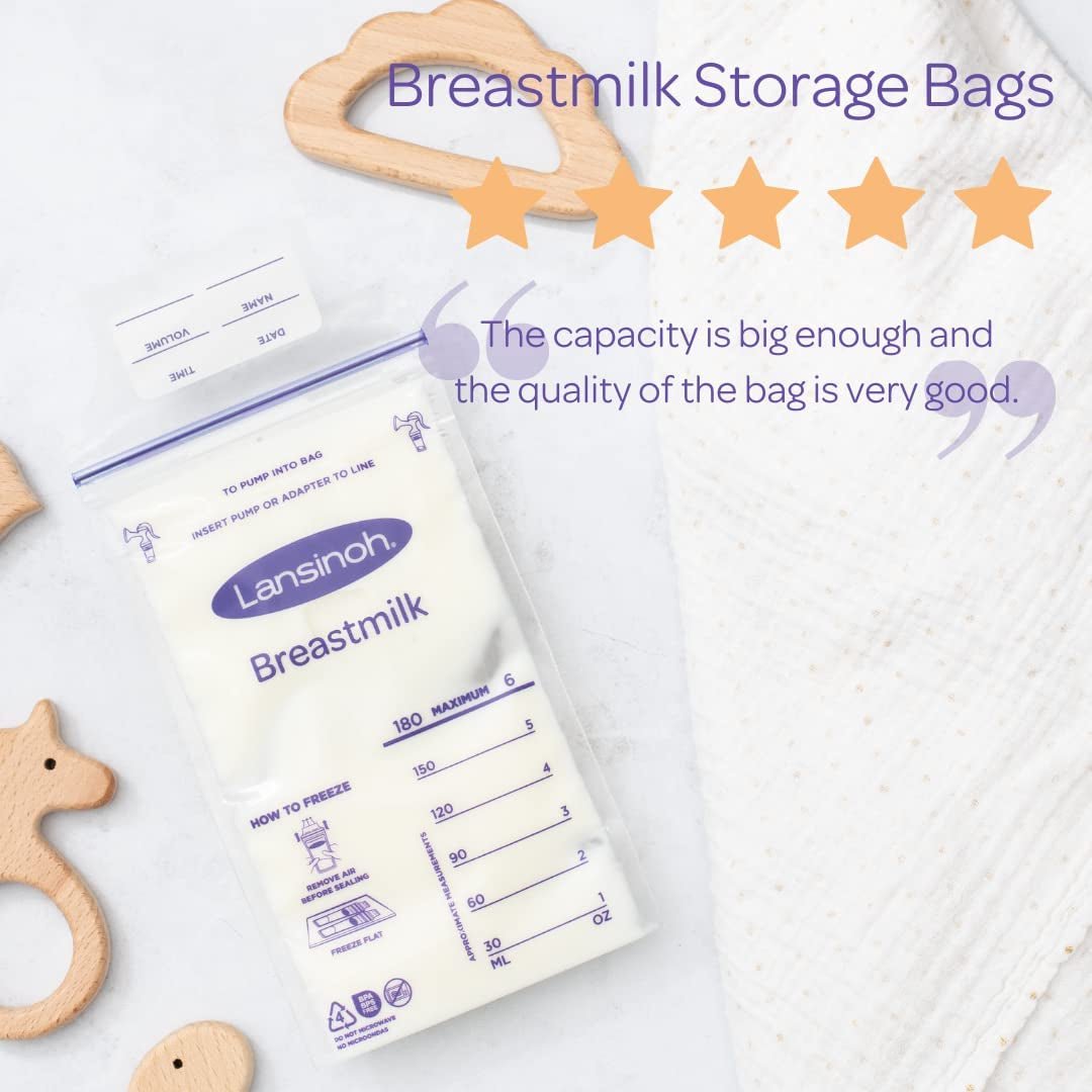 Breast Milk Storage Bags Breastmilk Pouches for Fridge or Freezer Use, Store Flat or Standing, BPA and BPS Free, Pre-Sterilised, Double Zipper Seal, Pack of 50 - FoxMart™️ - FoxMart™️