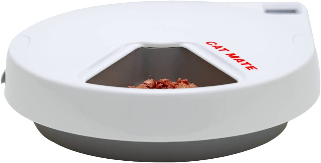 C500 Automatic Pet Feeder | Cat or Small Dog Bowl with Digital Timer | for Wet or Dry Pet Food, 5 Meal Carousel, up to 330G in Each - FoxMart™️ - Cat Mate
