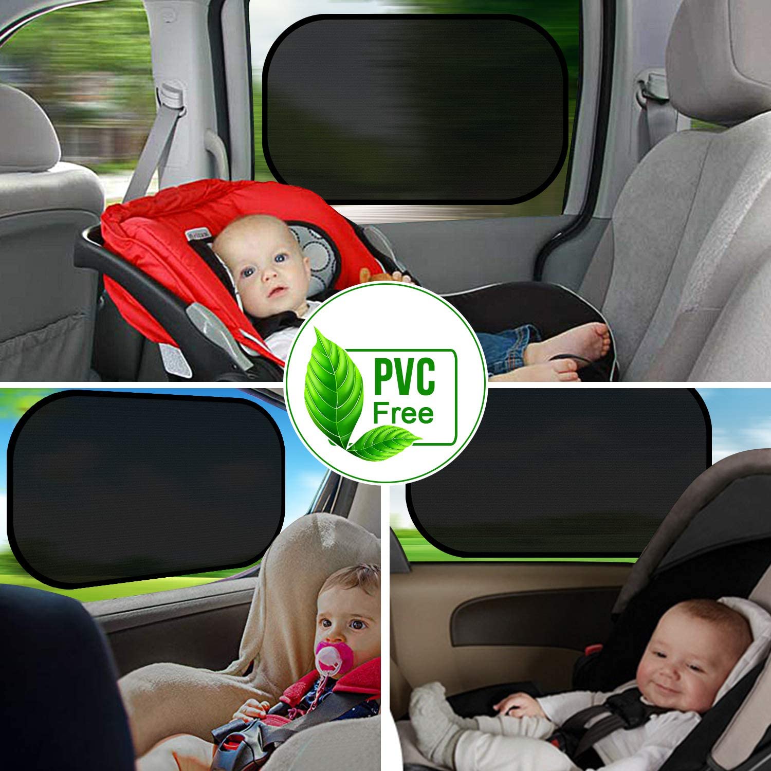 Car Sun Shade 2 Pack,Car Window Shades for Kids Baby Pet UV Rays/Sunlight Protection,Car Side Windscreen Window,Self-Adhesive Car Sun Shades,Baby Window Shade,Rear Side Window Universal Fit - FoxMart™️ - WIN.MAX