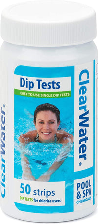 Clear Water Hot Tub, Pool and Spa Test Strips X 50 - 3 in 1 - Measures Chlorine, PH and Total Alkalinit (Pack of 1 (50 Strips)) - FoxMart™️ - FoxMart™️