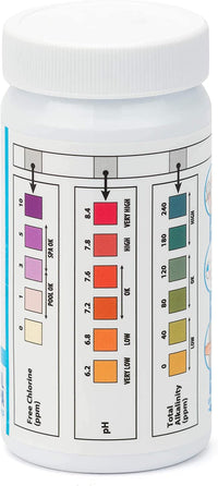 Clear Water Hot Tub, Pool and Spa Test Strips X 50 - 3 in 1 - Measures Chlorine, PH and Total Alkalinit (Pack of 1 (50 Strips)) - FoxMart™️ - FoxMart™️
