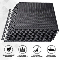 Comfy Mat Gym Flooring Mat, Foam Exercise Mats, Interlocking Puzzle EVA Floor Tiles, Non Slip Rubber Cushion for Home Workout, Bonus Adhesives,24"X24"(60X60Cm) - FoxMart™️ - MOHAJER LTD
