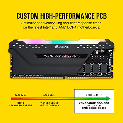 Corsair CMW16GX4M2C3200C16 Vengeance RGB PRO 16 GB (2 x 8 GB) DDR4 3200 MHz C16 XMP 2.0 Enthusiast RGB LED Illuminated Memory Kit - Black - FoxMart™️ - Corsair