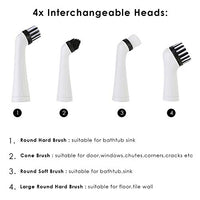 DaMohony Electric Cleaning Brush for Tile And Tub, Electric Spin Scrubber Household Cleaning Brushes with 4 Heads, Kitchen Accessories Suitable for Home, Bathroom Floor, Tub, Shower, Tile - FoxMart™️ - DaMohony