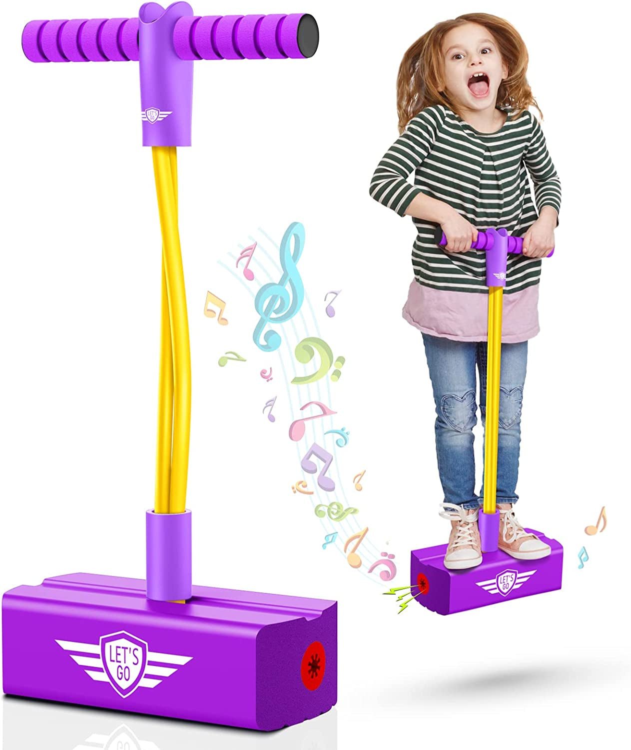 Foam Pogo Stick for Boys Girls - Five Times Stretch Safe and Fun Gifts for Kids Indoor/Outdoor/Garden Toys Games - FoxMart™️ - Toyzey