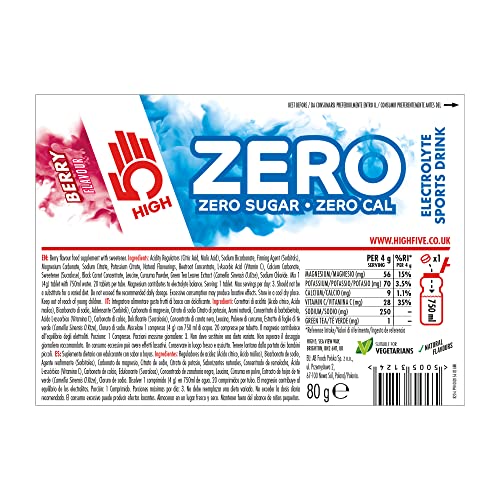 HIGH5 Zero Electrolyte Hydration Tablets Added Vitamin C (Berry , 20 Count (Pack of 1)) - FoxMart™️ - HIGH5