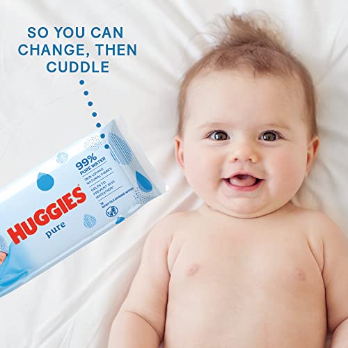 Huggies Pure, Baby Wipes, 18 Packs (1008 Wipes Total) - 99 Percent Pure Water Wipes - Fragrance Free For Gentle Cleaning and Protection - Natural Wet Wipes - FoxMart™️ - Huggies