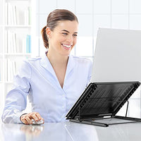 JUMKEET Laptop Stand,Foldable Portable Ventilated Desktop Laptop Holder,Universal Lightweight&Adjustable Ergonomic Tray Mount Compatible with iM(ac)/Laptop/Notebook Computer/Tablet (Black) - FoxMart™️ - Jumkeet