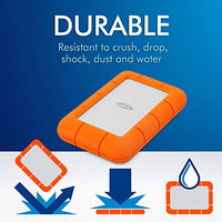 LaCie Rugged Mini, 1TB, 2.5", Portable External Hard Drive, for PC and Mac, incl. USB-C w/o USB-A cable, Shock, Drop and Pressure Resistant, 2 year Rescue Services (LAC301558) - FoxMart™️ - LaCie