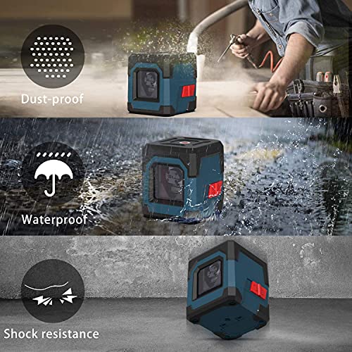 Laser Level,RockSeed Cross Laser Level Horizontal and Vertical Points Rotatable 360 Degree Self Levelling Laser Level with Manual/Self-Leveling Mode IP54 Anti-Splash 1M Shockproof (Battery Included) - FoxMart™️ - RockSeed