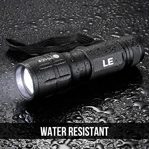 LE LED Torch Battery Powered, LE1000 Super Bright Hand Flashlight, Adjustable Focus, Water Resistant Tactical Torch, Lightweight Small Torch for Camping, Christmas Thanksgiving Gifts for Kid Dad Men - FoxMart™️ - Lighting EVER