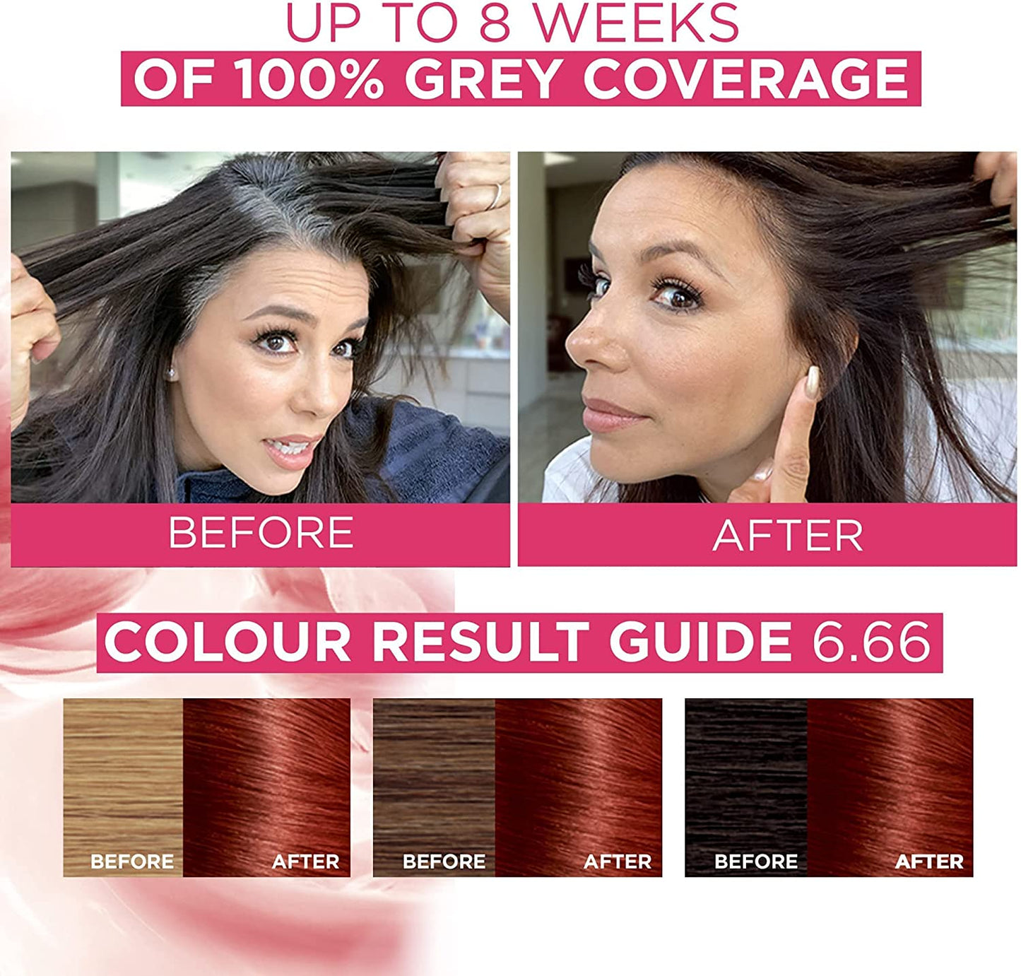 L'Oreal Paris Excellence Crème Permanent Hair Dye, up to 100% Grey Hair Coverage, Natural-Looking Hair Colour Result, Red Hair Dye 6.66 Intense Red - FoxMart™️ - L'Oréal