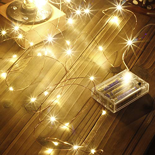 Makion Led String Lights 100 LEDs Decorative Fairy Battery Powered String Lights, Copper Wire Light for Bedroom,Wedding(33ft/10m Warm White) - FoxMart™️ - Makion