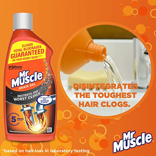 Mr Muscle Drain Unblocker, Sink & Drain Cleaner, Heavy Duty Drain Gel, 2 x 500 ml - FoxMart™️ - Mr Muscle