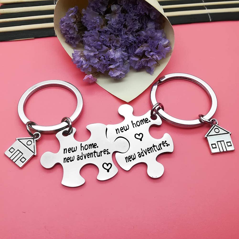 New Home Keyring Set Housewarming Gifts for New Homeowner New House Keyring Moving in Keyring First Home Gifts for Couples Friends Family New Home Owners - FoxMart™️ - Huwujiu