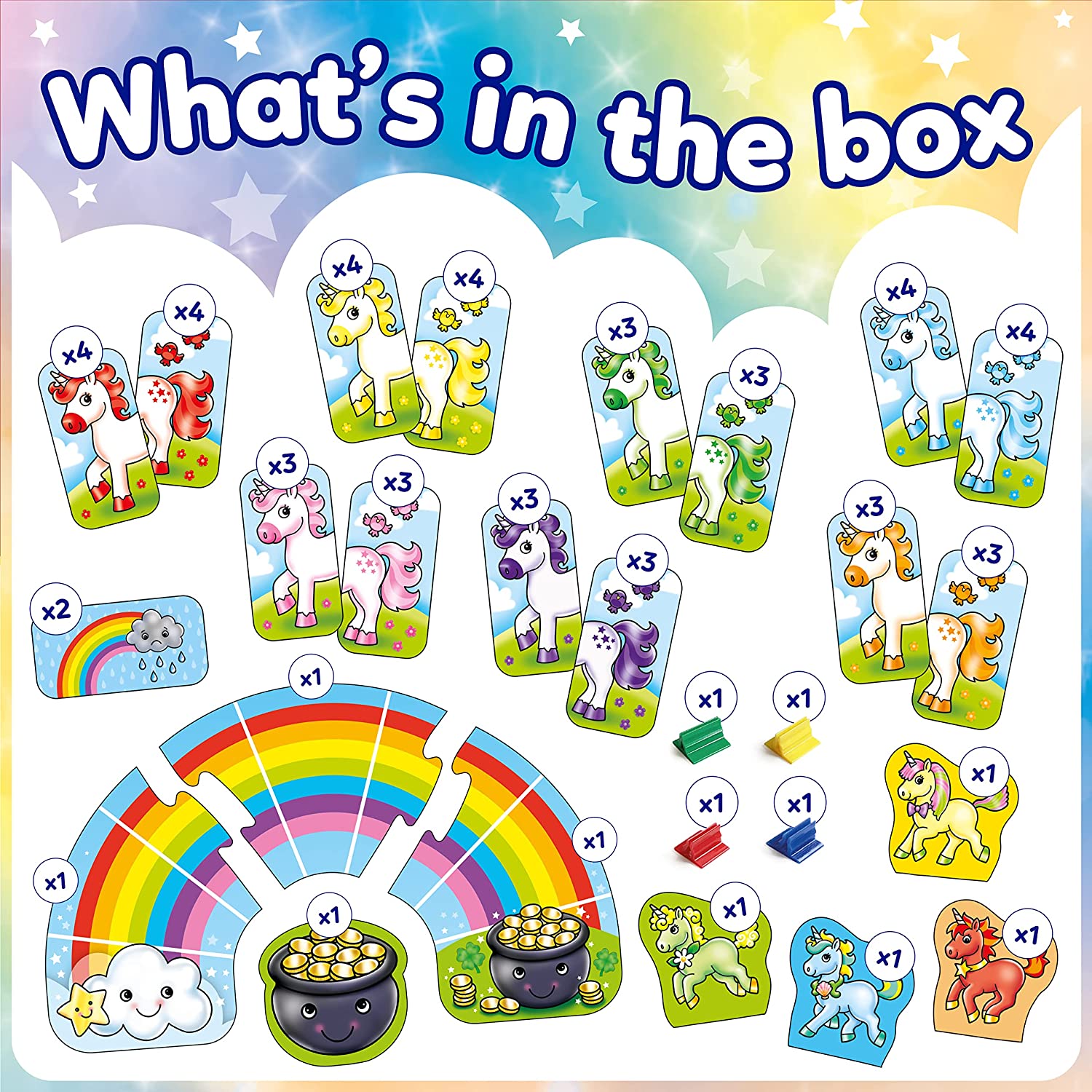 Orchard Toys Rainbow Unicorns Memory Matching Game for Learning Colours. First Board Game for 3+ Year Olds, Toddlers, Kids, Family Game. Perfect for Gifts, Party and Educational Toy - FoxMart™️ - 36 months - 5 years