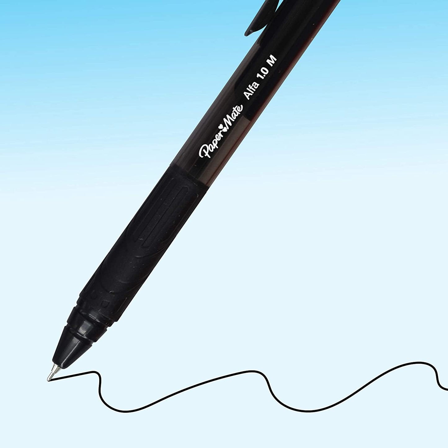 Paper Mate Alfa Retractable Ballpoint Pens | Medium Point (1.0 Mm) | Black Ink | 12 Count - FoxMart™️ - FoxMart™️