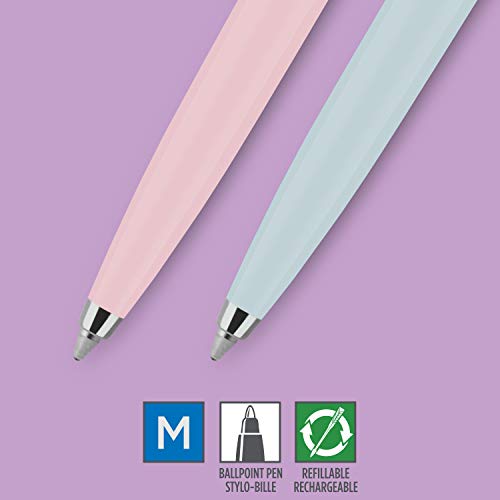 Parker Jotter Originals Ballpoint Pen Pastel Collection | Pink & Blue 50s Finishes | Medium Point | Blue Ink | 2 Count - FoxMart™️ - PARKER