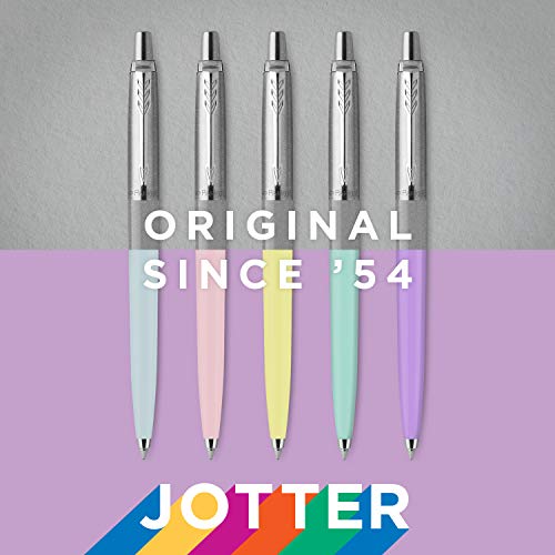 Parker Jotter Originals Ballpoint Pen Pastel Collection | Pink & Blue 50s Finishes | Medium Point | Blue Ink | 2 Count - FoxMart™️ - PARKER