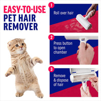Pet Hair Remover Roller - Reusable, Portable Cat and Dog Hair Remover and Scraper - Carpet Brush Hair Removal Tool - Animal Fur Lint Remover for Carpet, Clothes, Furniture, Car and Bedding - FoxMart™️ - ChomChom