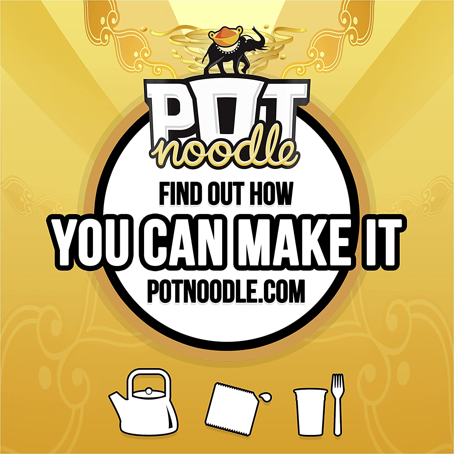 Pot Noodle Original Curry Vegetarian Standard Pot Quick to Make Noodles 90 G Pack of 12 - FoxMart™️ - Unilever