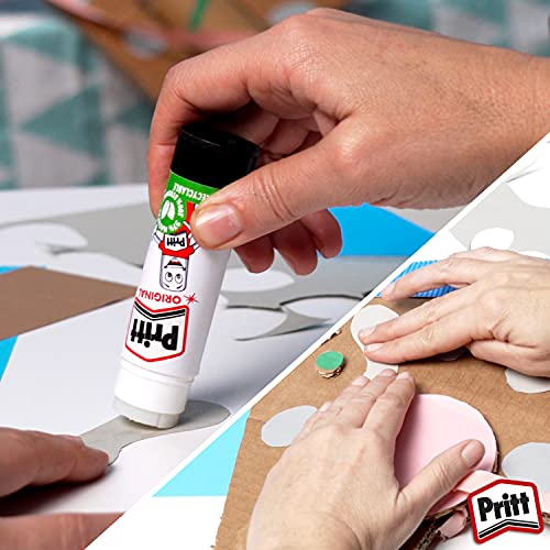 Pritt Glue Stick, Safe & Child-Friendly Craft Glue for Arts & Crafts Activities, Strong-Hold adhesive for School & Office Supplies, 22 g (Pack of 3) - FoxMart™️ - Pritt