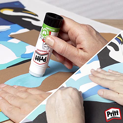 Pritt Glue Stick, Safe & Child-Friendly Craft Glue for Arts & Crafts Activities, Strong-Hold adhesive for School & Office Supplies, 22 g (Pack of 3) - FoxMart™️ - Pritt