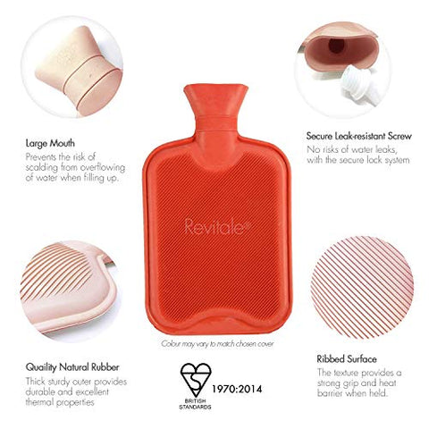 Revitale Luxury Cosy Faux Fur Pom Pom Hot Water Bottle - 2 Litre (Baby Pink) - FoxMart™️ - Revitale
