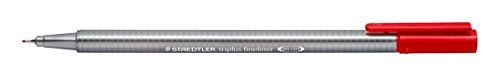 STAEDTLER 334 SB4 Triplus Fineliner Superfine Pen, 0.3mm Line Width - Assorted Office Colours (Desktop Box of 4) - FoxMart™️ - STAEDTLER