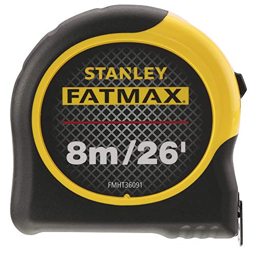 STANLEY FATMAX Tape Measure Blade Armor 8 M Metric and 26 FT Imperial Shock Resistant with Mylar Coating and Cushion Grip 0-33-726 - FoxMart™️ - Stanley