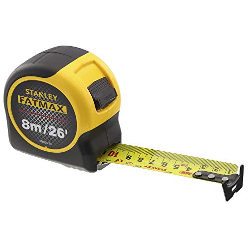 STANLEY FATMAX Tape Measure Blade Armor 8 M Metric and 26 FT Imperial Shock Resistant with Mylar Coating and Cushion Grip 0-33-726 - FoxMart™️ - Stanley