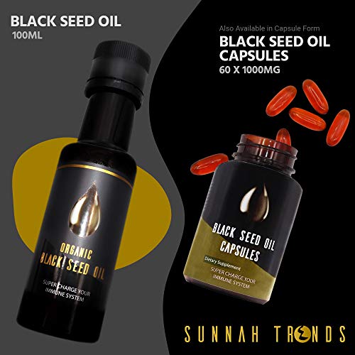 Sunnah Trends® Black Seed Oil - 100% Pure & High Strength - Full Spectrum Virgin Cold Pressed (> 3% Thymoquinone) - 100ml - FoxMart™️ - Sunnah Trends