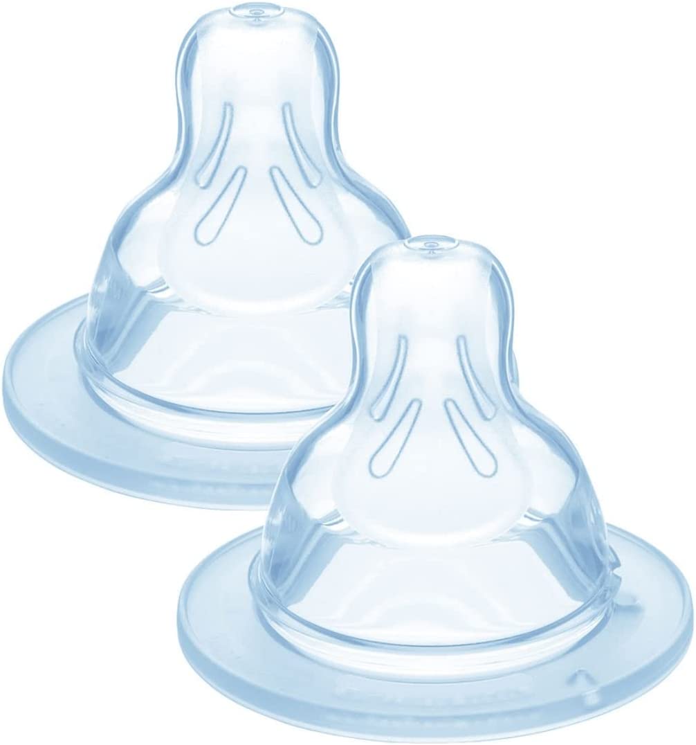 Teats Size 2, Suitable for 2+ Months, Medium Flow Teats with Skinsoft Silicone, Fits All Baby Bottles, Baby Feeding Essentials, Pack of 2 - FoxMart™️ - MAM