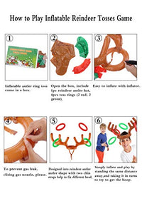 VEYLIN Christmas Party Toss Game Inflatable Reindeer Antler Hat with Rings for Kids Adults Family Xmas Fun Games - FoxMart™️ - VEYLIN