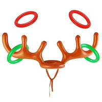 VEYLIN Christmas Party Toss Game Inflatable Reindeer Antler Hat with Rings for Kids Adults Family Xmas Fun Games - FoxMart™️ - VEYLIN