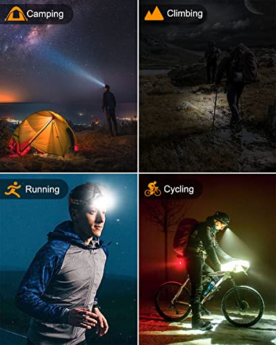 Victoper Wesho Rechargeable Headlight with 3 Lights 4 Modes, 6000 Lumen Super Bright LED Lamp, Hands-Free Flashlight Head Torch for Running, Camping, Fishing, Cycling, Hiking, Waterproof - FoxMart™️ - Victoper