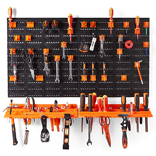VonHaus Garage Tool Storage with Shelf & Pegboard For Multiple Tools, Garden Tool Rack for Easy Access to 50+ Tools and Accessories, Tool Board For All You Need For Gardening & DIY - FoxMart™️ - VonHaus