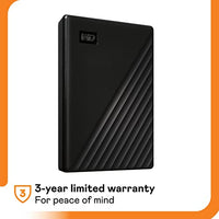 WD 2TB My Passport Portable HDD USB 3.0 with software for device management, backup and password protection - Black - Works with PC, Xbox and PS4 - FoxMart™️ - Western Digital